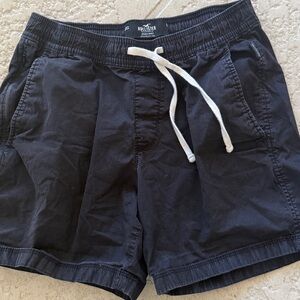 Hollister Black Jogger Shorts with White Drawstring